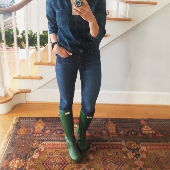 Tall army green Hunter Wellies/Rain boots - Picture 7 of 7